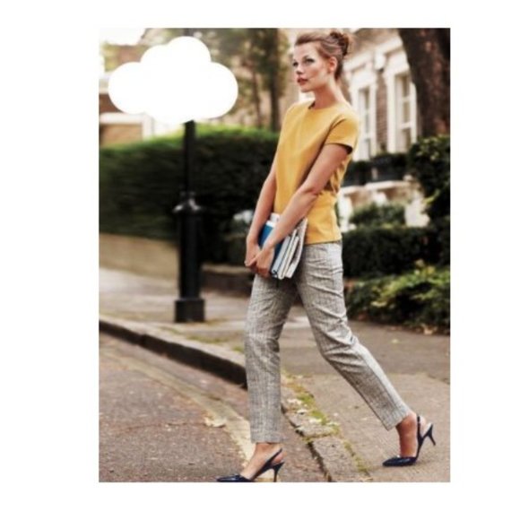 NWOT BODEN WOMEN'S METALLIC SILVER BISTRO CROP TROUSERS PANTS WM329 - Picture 7 of 8